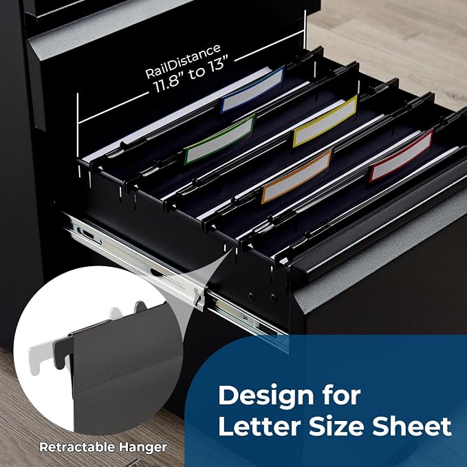 Y YOMA Plastic Extra Capacity Hanging File Folder, Letter Size, 4” Expansion - Image 3
