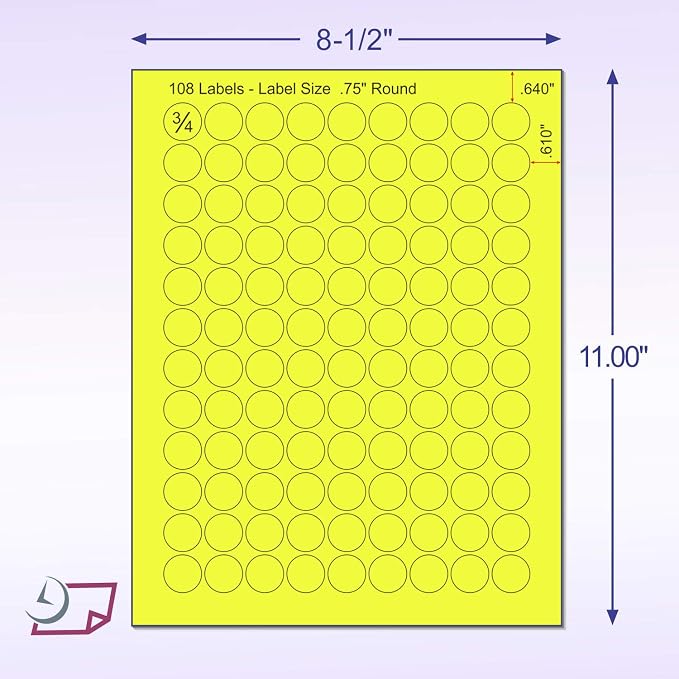 8-1/2 x 11" Neon Color High Light Fluorescent Labels - Image 2