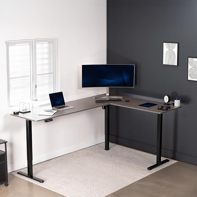 VIVO Electric Corner 84 x 63 inch L-Shaped Standing Desk, Memory Height - Image 8