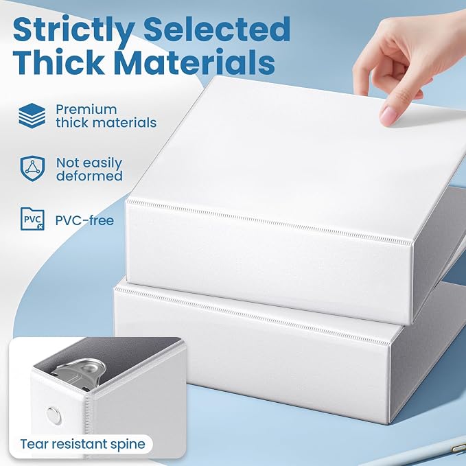 SUNEE 3 Inch Binders 3 Ring 12 Pack, Large Clear View Binders Bulk Three Ring - Image 4