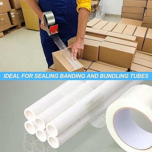 Treela 50 Rolls Strapping Tape 2 Inch X 60 Yards 5.5 Mil Fiberglass Filament - Image 6