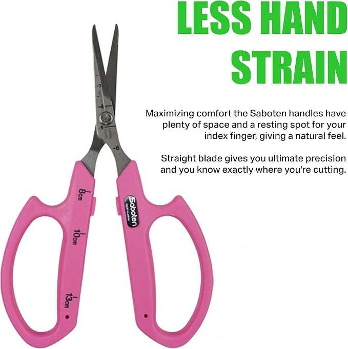 Saboten Stainless Steel Straight Blade Trimming Scissors Pink PT-12 160mm - Image 4