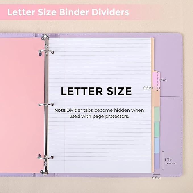 SKYDUE 8 Tab Durable Plastic Dividers, Big Tab Dividers - Image 6