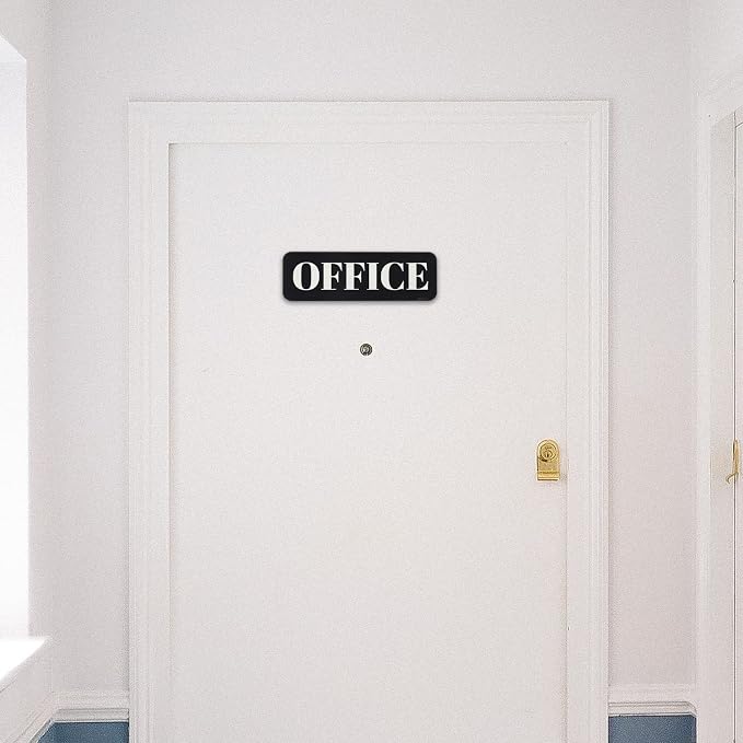 PATIKIL Office Sign, 2 Pack Acrylic 6"x2" Self Adhesive Door Sign Sticker - Image 7