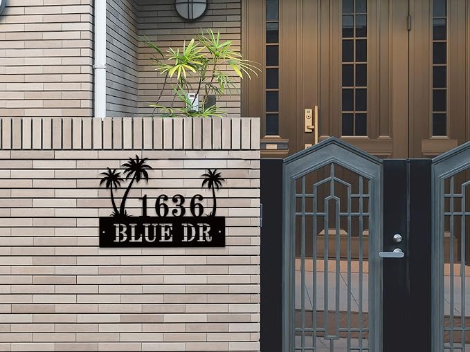 Personalized Palm Tree Address Sign, House Number Sign, Address Number - Image 4