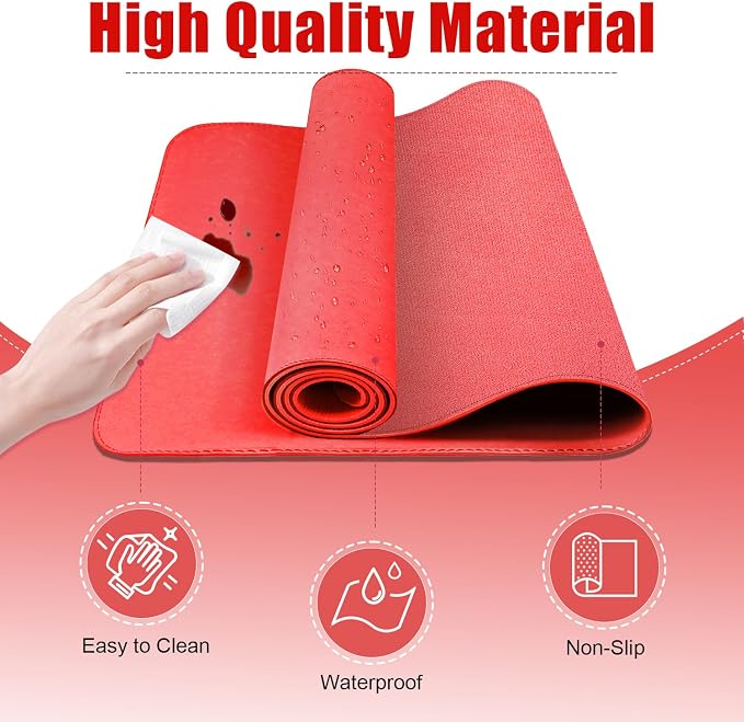 Leather Desk Pad Protector, Desk Mat, Large Mouse Pad, Non-Slip Desk Blotter - Image 3