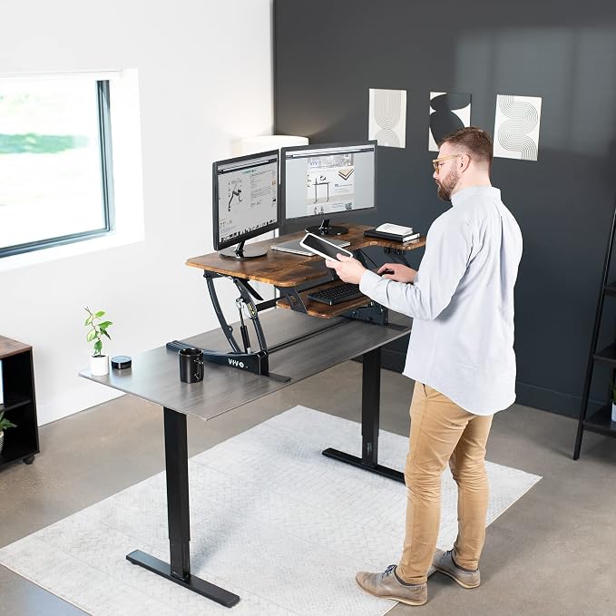 VIVO 42 inch Height Adjustable Stand Up Desk Converter, V Series, Quick Sit to - Image 3