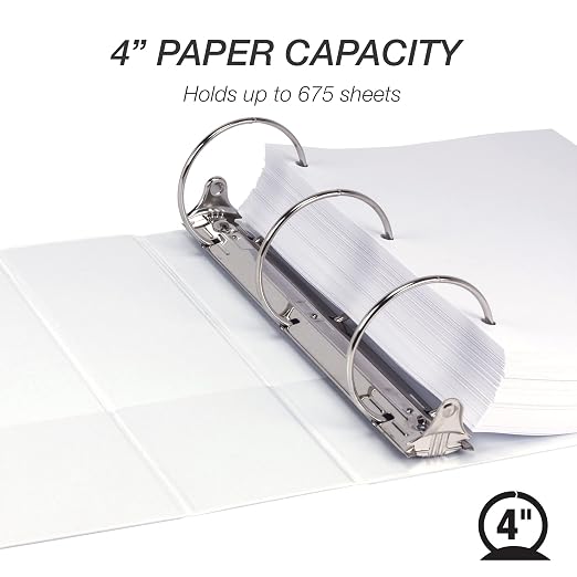 Samsill 4 Inch 3 Ring Binders, Made in USA, Economy Round Ring, 675 Sheet - Image 2