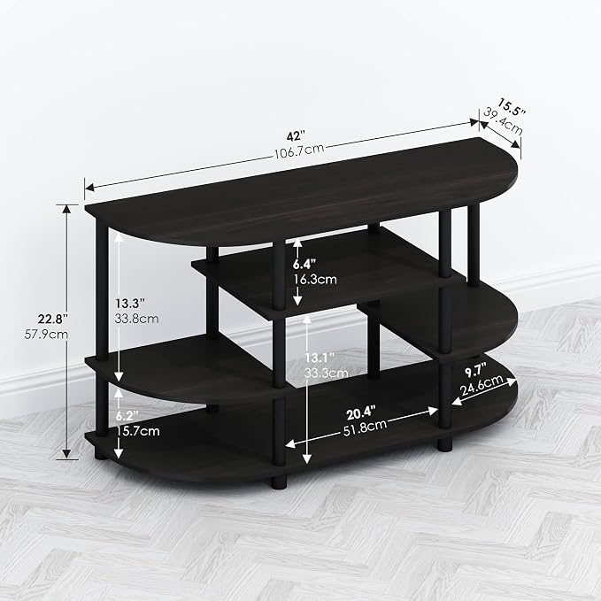 Furinno TOMI TV Stand, Corner Entertainment Center, TV Console - Image 2