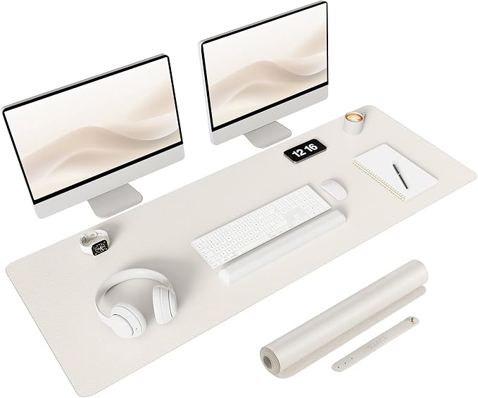 YSAGi Non-Slip Leather Desk Pad Long Size, Waterproof Laptop Computer Desk by YSAGi
