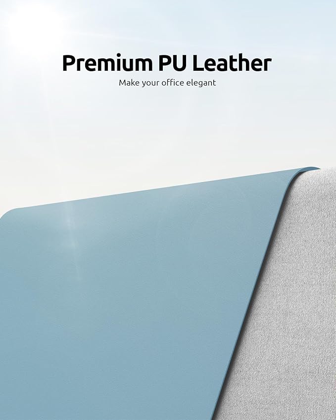 YSAGi Leather Desk Protector, Office Mat, Large Mouse Mat, Non-Slip PU Leather - Image 2