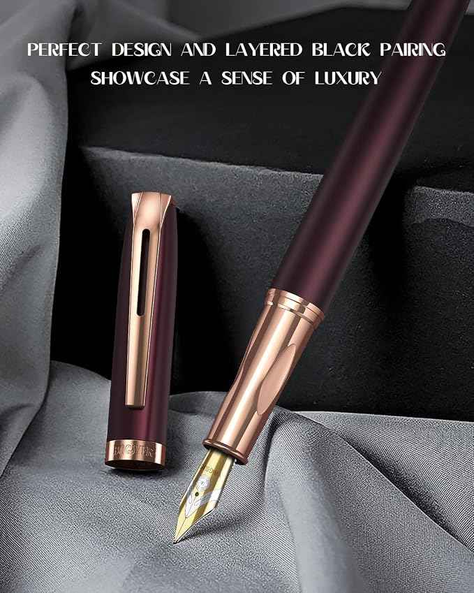 BOCIYER samurai Fountain Pen Set, Hand Polished Medium Nib, Calligraphy Nib