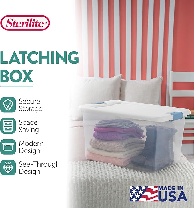 Sterilite 12 Pack Latching Box, Under Bed Storage Bins - Image 3