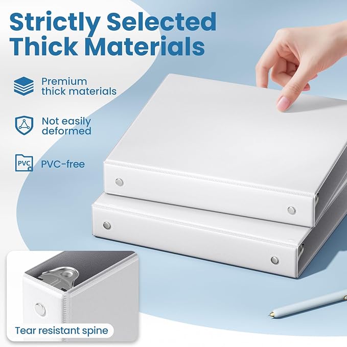SUNEE White Binders 1 Inch 24 Pack Bulk - Image 4