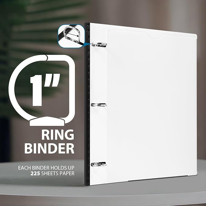 WOT I 1 Inch Telescoping 3 Ring Binder 12-Pack, Expandable Flexible Binder - Image 6