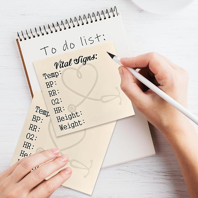 4 Pack Nurse Sticky Notes for Vital Signs – Daily Monitoring Notepad, Patient - Image 4