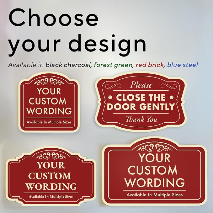 Custom Personalized Red Brick Style 12x12inch Outdoor Aluminum Driveway Signs - Image 3