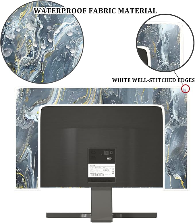 Baocicco Gray Gold Marble Waterproof 50, 52 Inch TV Dust Cover Anti-Static - Image 3