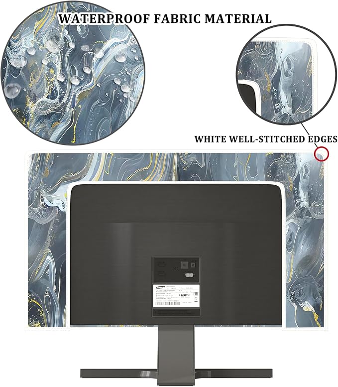 Baocicco Gray Gold Marble Waterproof 45, 48 Inch TV Dust Cover Anti-Static - Image 3