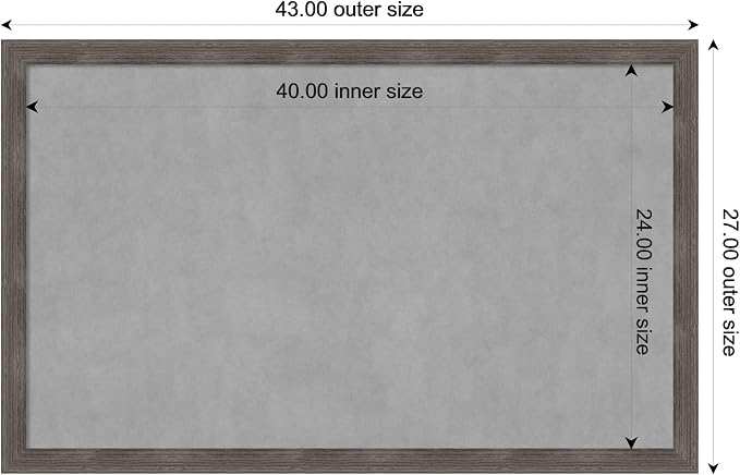 Amanti Art Grey Framed Magnetic Board 27x43 Large Vision Board - Image 3