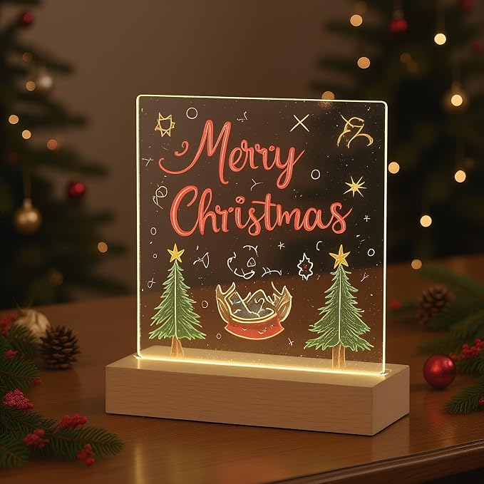 FRELWIM 5.9 x 5.9 Inch Warm LED Message Memo Note Board - Image 4