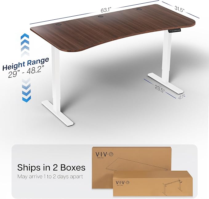 VIVO Electric 63 x 32 in Standing Desk, Memory Height Adjustment, 1B Series - Image 3