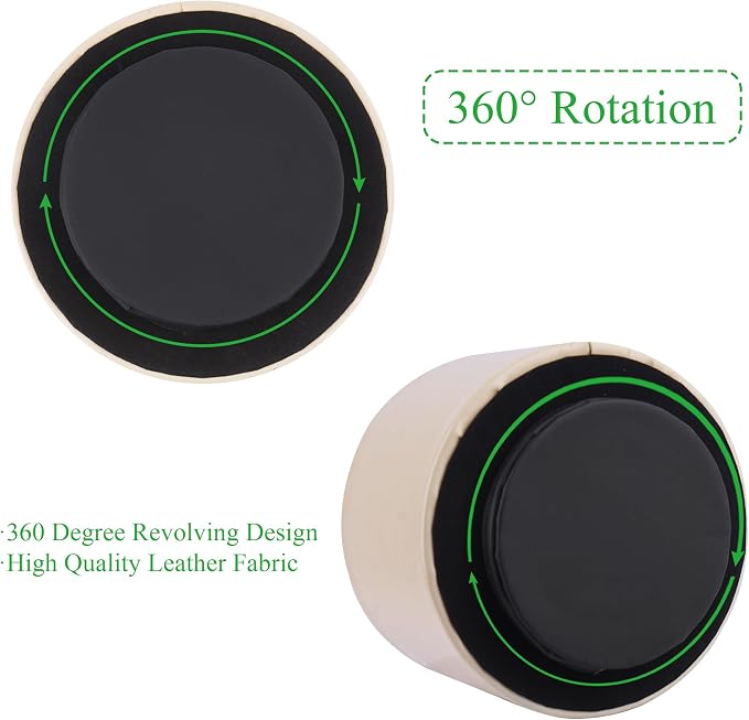 Hennaja Round Leather Art Supply Organizer, Remote Control Holder, 360 Degree - Image 4