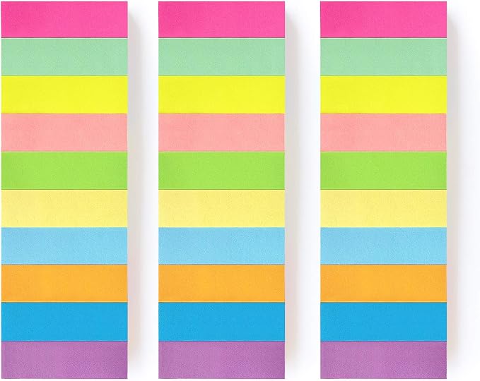30 Pads 0.6x2 Inch Sticky Notes Flags Tabs Page Markers 10 Bright Color Sticky - Image 4