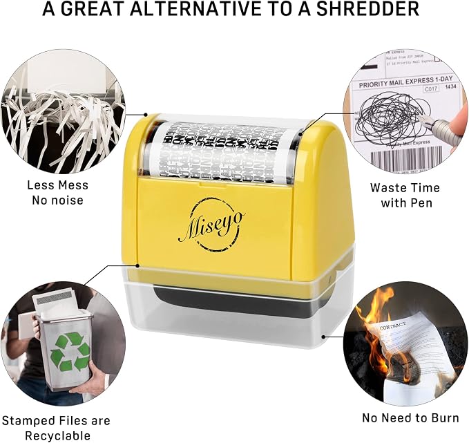 Miseyo Wide Identity Theft Protection Roller Stamp Set - Image 5