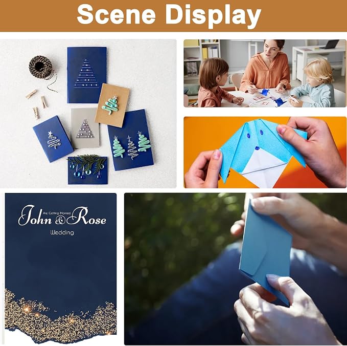 Silunkia 28 Sheets Navy Blue Cardstock 8.5 x 11 Scrapbooking Paper, 92lb - Image 7