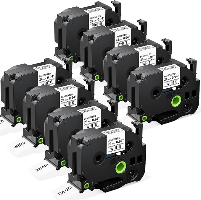 Labelife 8-Pack TZe-251 TZe TZ Tape 24mm 0.94 Compatible by Labelife