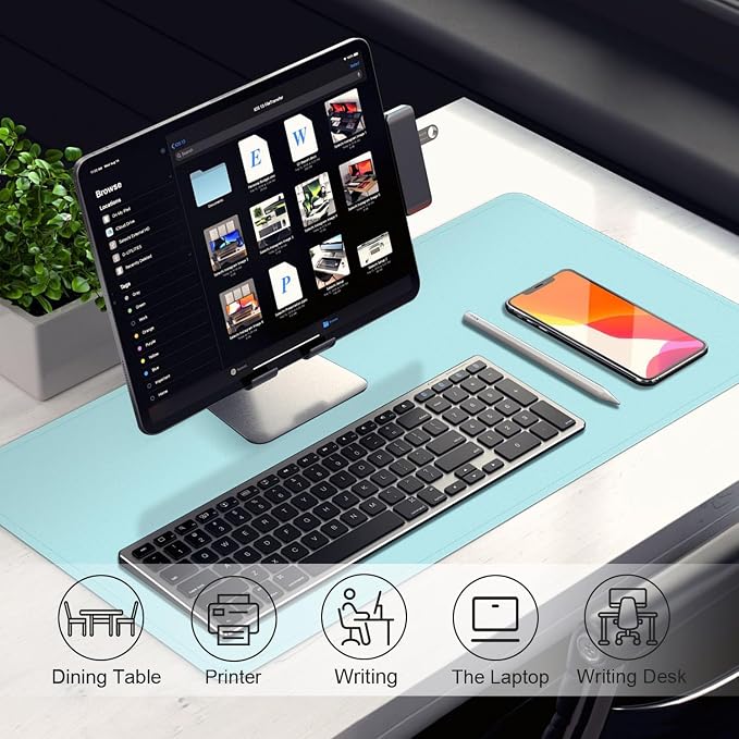 Leather Desk Pad Protector, 39.4'' X 17'' Large Mouse Pad, Office Desk Mat - Image 5