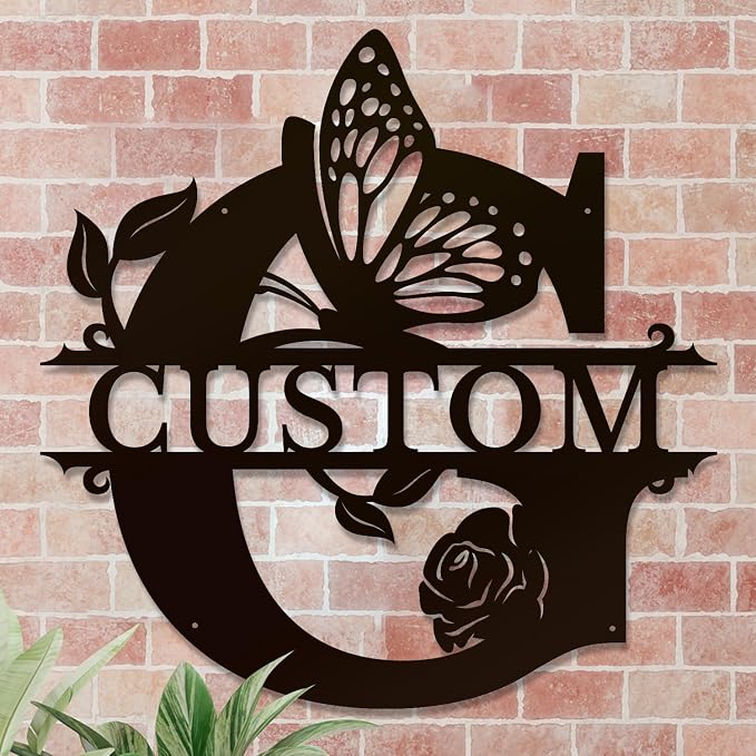 Personalized Custom Letter Name metal Signs, Custom Black Letter Monogram Wall - Image 4