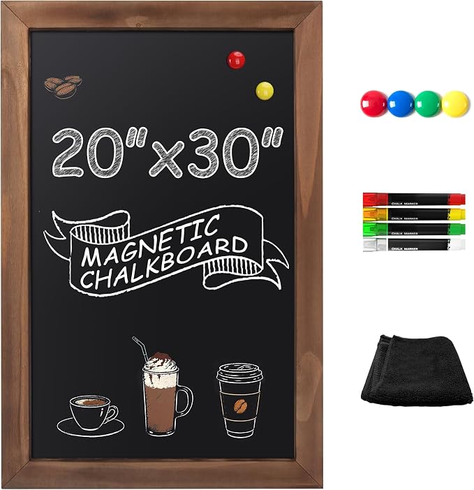 SELEAD 100% Real Wood Frame Magnetic Chalkboard Words Sign by SELEAD