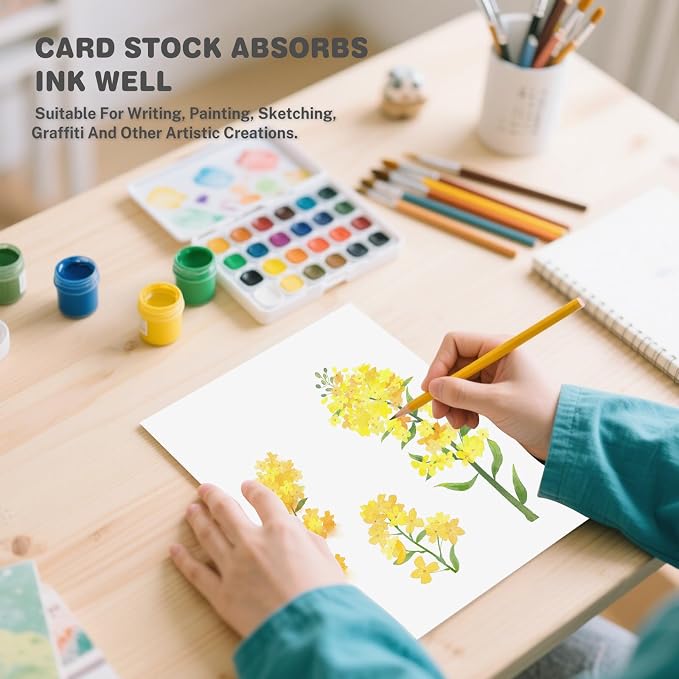 White Cardstock 8.5 X 11, 40 Sheets Card Stock, 75lb/ 200gsm Copy Paper - Image 6