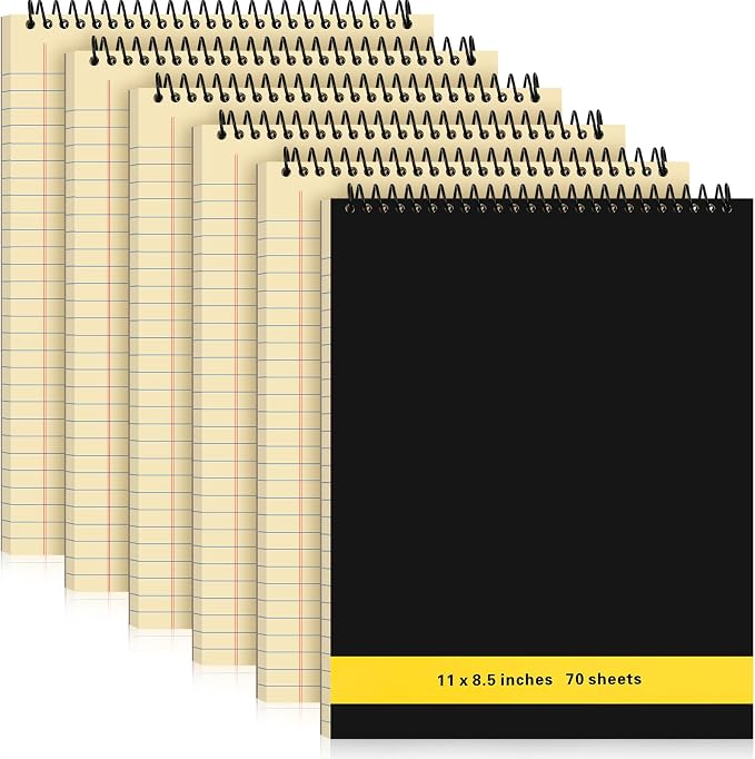 Resurhang 6 Pcs Legal Pad Top Spiral Bound Notebook 70 Sheets Double Sided by Resurhang