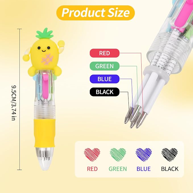 LiYiQ 25 Pcs Multicolor Pen in One Fun 4-in-1 Cute Pens Bulk Kawaii Cool - Image 2