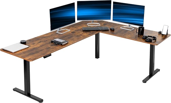 VIVO Electric Corner 84 x 63 inch L-Shaped Standing Desk, Memory Height by VIVO