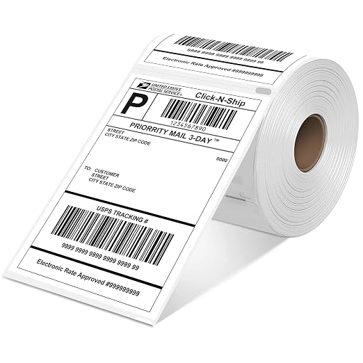 L LIKED 3300 PCS 4"x6" Direct Thermal Shipping Labels, Perforated White & - Image 9