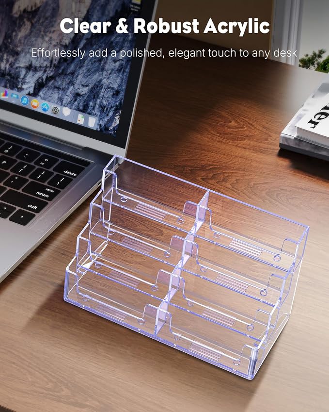 Uniclife 4 Pack Acrylic Business Card Holder - Image 5