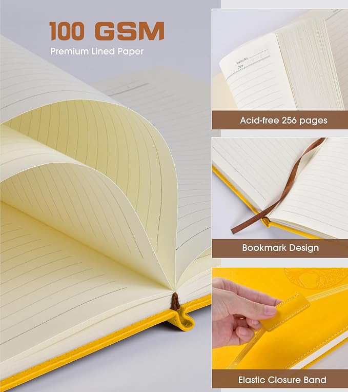 Biuwory Lined Journal Notebook for Women Men, 256 Pages B5 Large Hardcover - Image 4