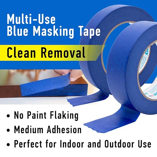 ABRO 24 Pack Blue Painters Tape: 36mm x 55M All Purpose Blue Tape, Temporary - Image 5