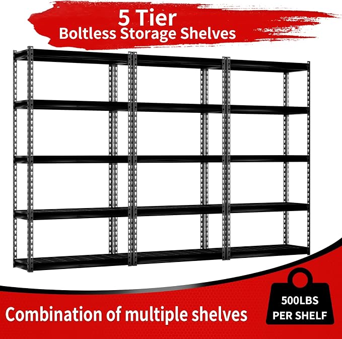 Shuntong The Atlas 30" W x 12" D x 60" H Adjustable Garage Storage Shelves Load - Image 7