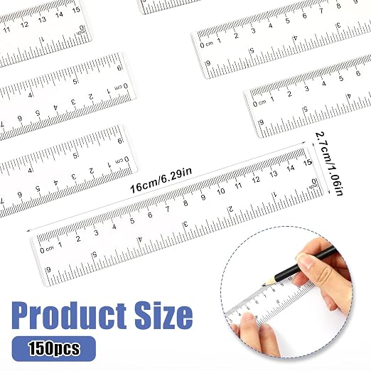 150 Pcs 6 Inch Ruler Clear Plastic Rulers Bulk - Image 2