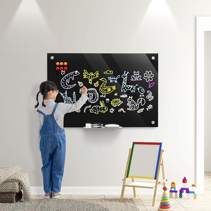 MaxGear Glass Whiteboard Wall Mounted, Frameless Magnetic Dry Erase Board - Image 8