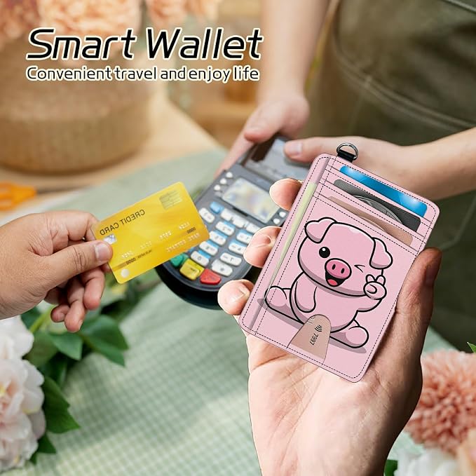 BWEGRHE Small Travel Wallets, RFID Blocking PU Leather Credit Card Holder - Image 4