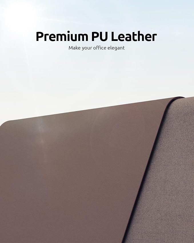YSAGi Leather Desk Protector, Office Mat, Large Mouse Mat, Non-Slip PU Leather - Image 2