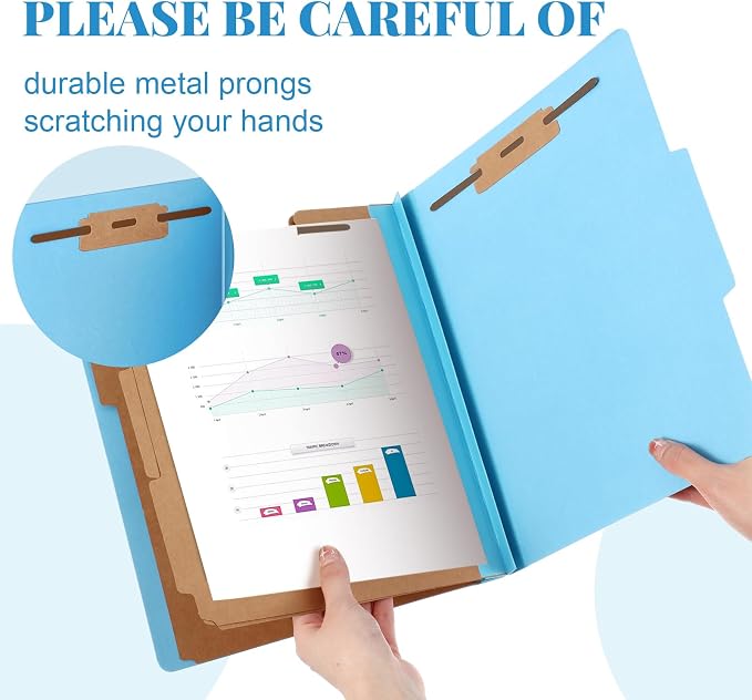 Skyygemm 48 Pcs Classification Folders Letter Size, 3 Divider Pressboard File - Image 3