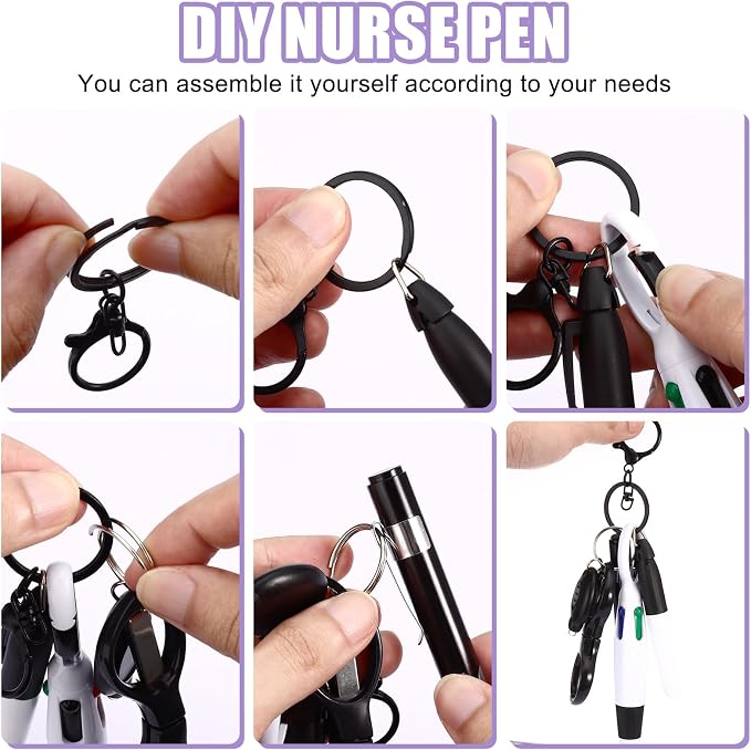 12 pcs Nurse Pen Set Two Colors Black Silver Include Permanent Marker Pen Pen - Image 4