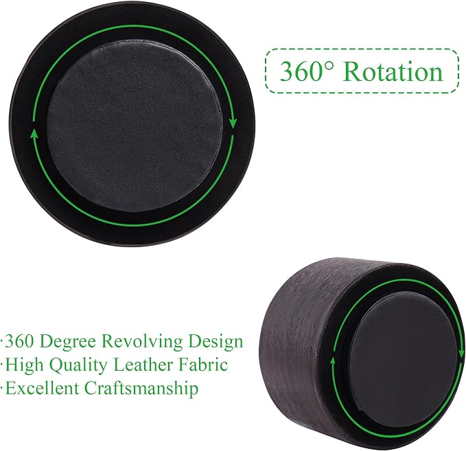 Hennaja Round Leather Art Supply Organizer, Remote Control Holder, 360 Degree - Image 4
